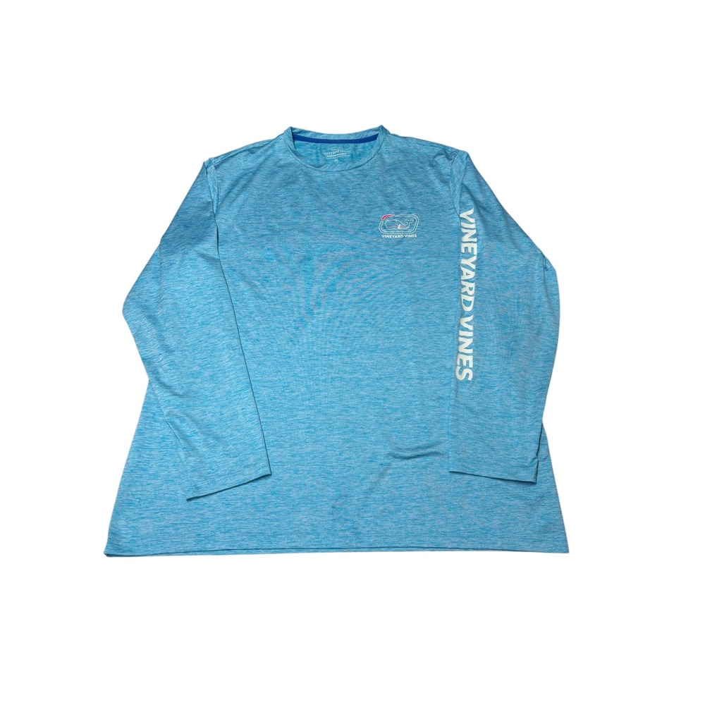 Vineyard Vines Performance Shirt Mens XL Blue Sleeve Water‎ Ski Whale Graphic
